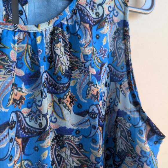 Paraphrase Blue Paisley Sleeveless Top - Picture 3 of 4